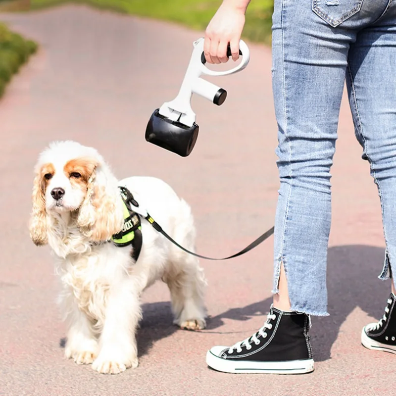 Ручные ABS Poop Scooper для собак для домашних животных, уборщик отходов, открытая лопатка для чистки с мешком для мусора