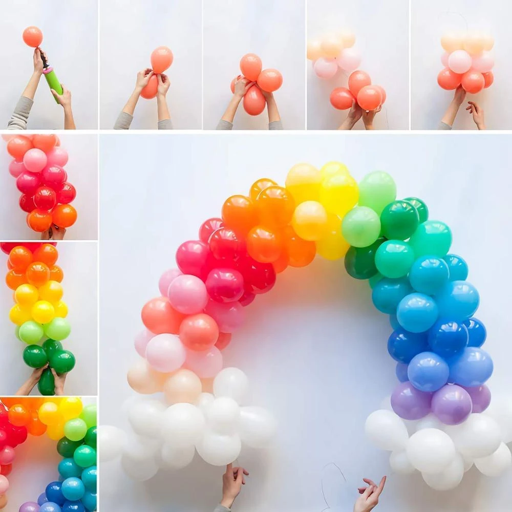 252 Unids Set Arco Iris Globos Arco Kit 7 Colores Globos De Latex Globos Boda Decoracion Baby Shower Suministros Globos Y Accesorios Aliexpress