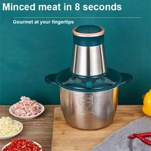 

New 2 Speeds 220-240V 250W High Power Stainless steel 2L 3L Capacity Electric Chopper Meat Grinder Mincer Food Processor Slicer
