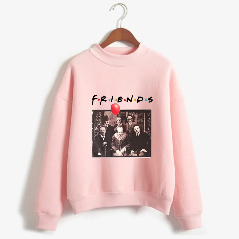 

QZHIHE Pennywise Michael Myers Sweater Without Hooded Horror Friends 3D Printed Halloween Women Long Sleeve Round Neck Pullover