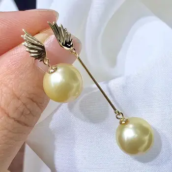

Wing Design Genuine 18K Yellow Gold Earrings Settings Mountings Findings Component AU750 Jewelry Stud Earrings Women Nice Gift
