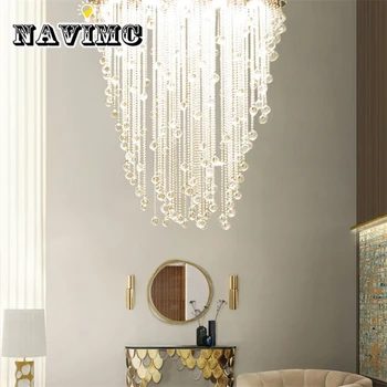 

Modern Oval Design Dining Room Crystal Lamp Luxury Embedded LED Chandelier Lighting