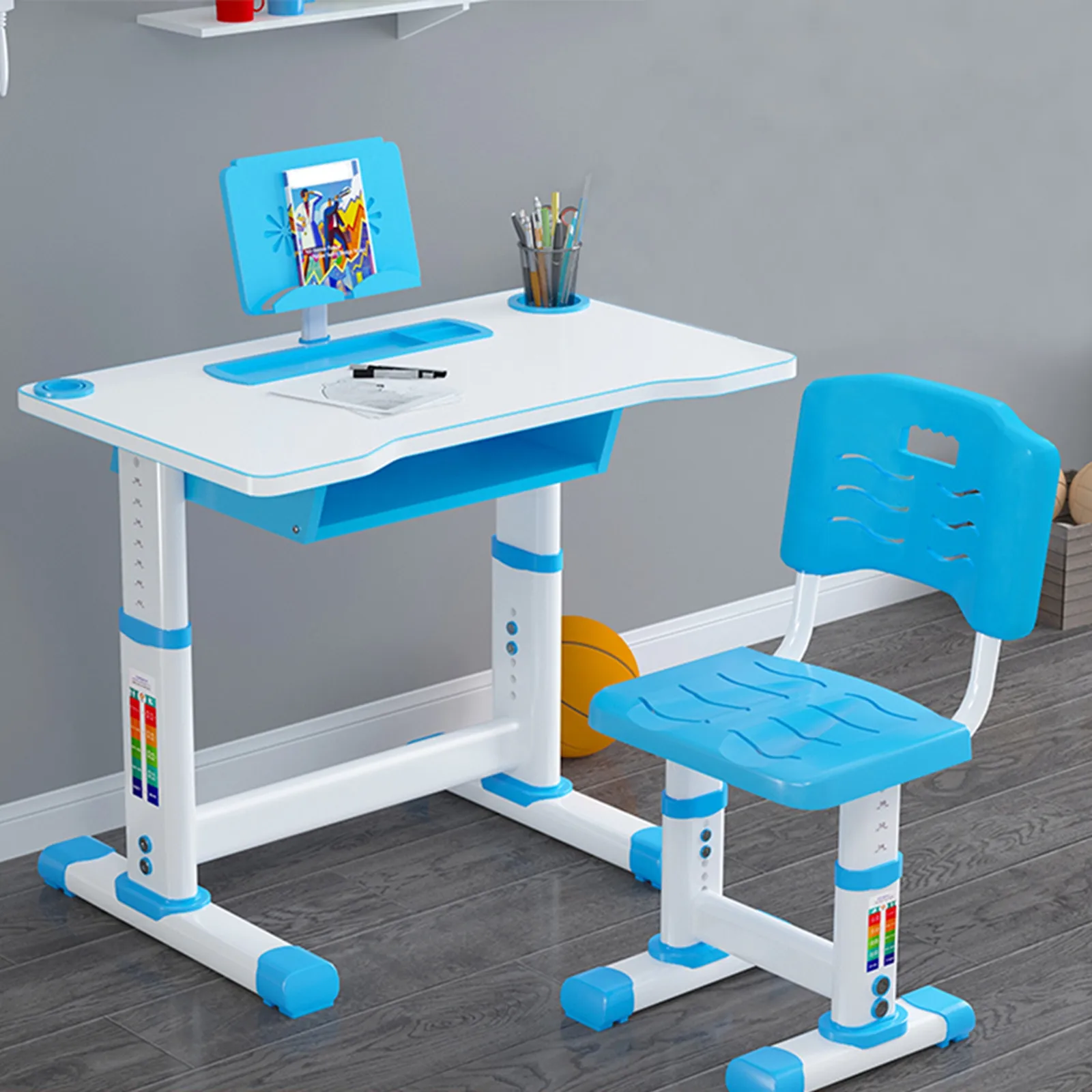 Details about   Children Desk and Chair Set Height Adjustable Kids Study Drawing Play Table  SS 