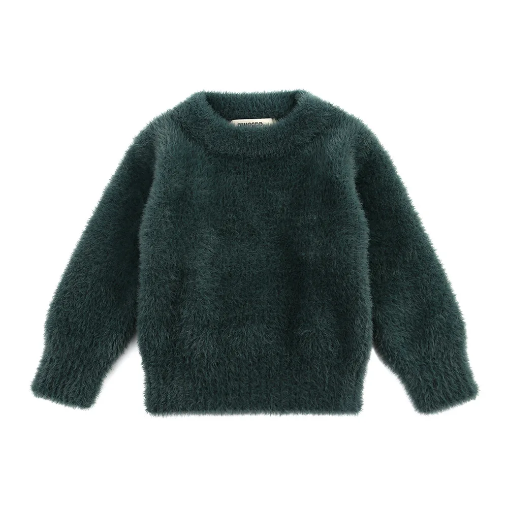 Новая стильная зимняя одежда свитера для девочек куртка с имитацией норки, свитер теплое пальто для малышей Детские свитера Одежда для детей возрастом от 1 года до 3 лет - Цвет: Черный
