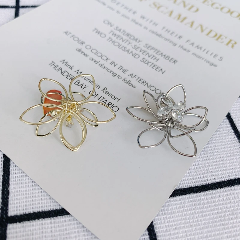 

DIY jewelry accessories alloy hollow flower with diamond earrings necklace bracelet jewelry accessories material