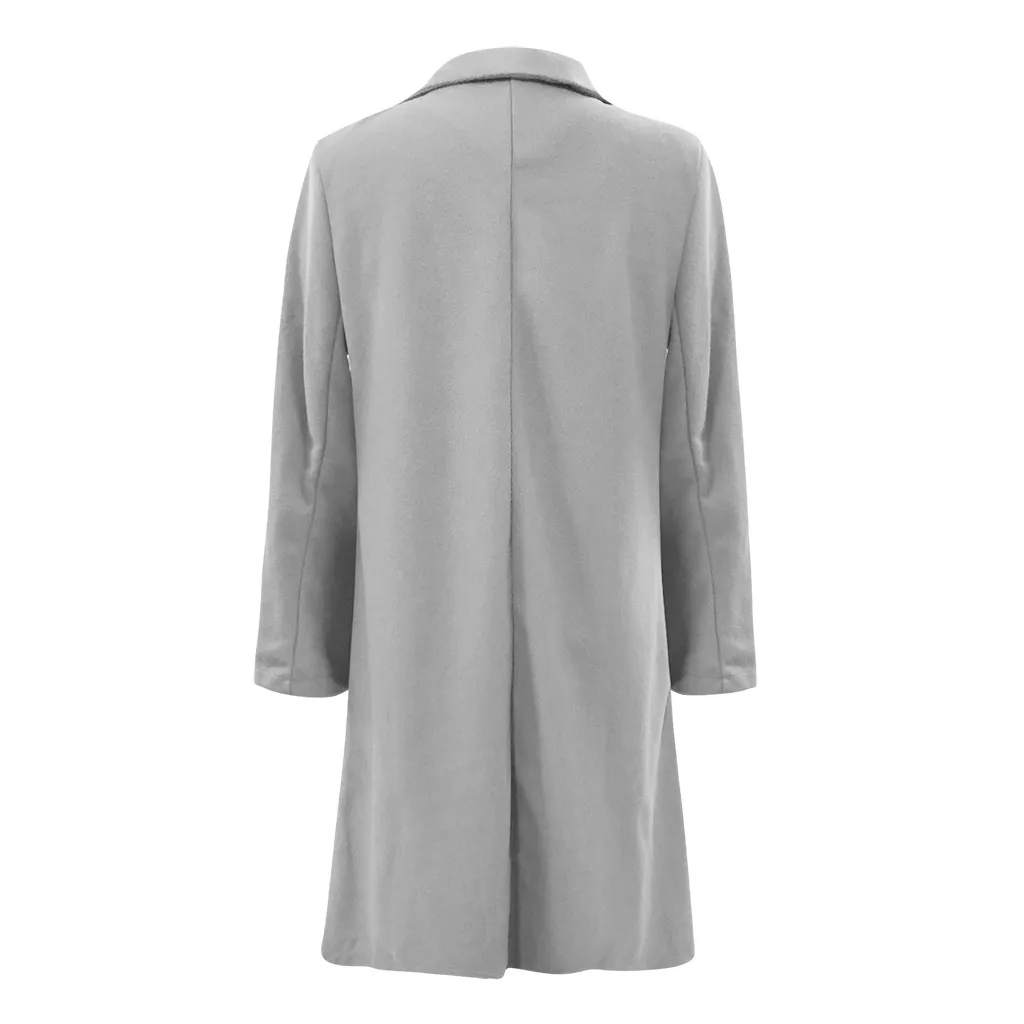 Womail, длинное пальто для зимы для женщин, корейское теплое шерстяное пальто для женщин, смесь шерсти 2019, одноцветная, размера плюс, длинная