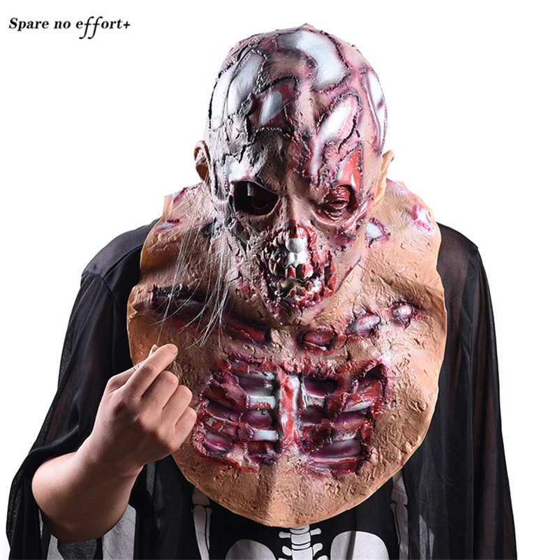 

mascara hallowen Creepy Halloween Party Props Zombie Mask Bar Club Ktv mascaras de latex realista Cosplay Halloween Scary Mask