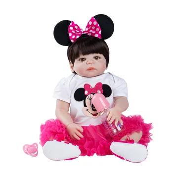 

New Pattern Colored Baby Doll Toy Girl 22 Inches Reborn Vinyl Girls Dolls Children High Heel Suit Soft Silicone 55 cm newborn