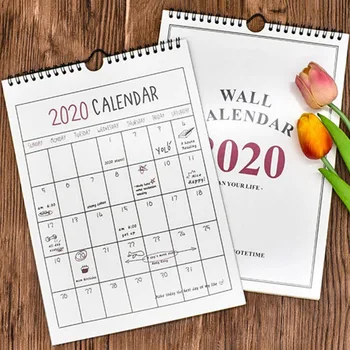 

2020 New Year Table Calendar Creative Simple Desk Coil Notepad Kraft Paper Calendar Daily Schedule Yearly Agenda Organizer