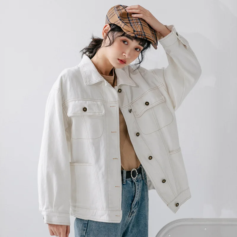 white short jean jacket