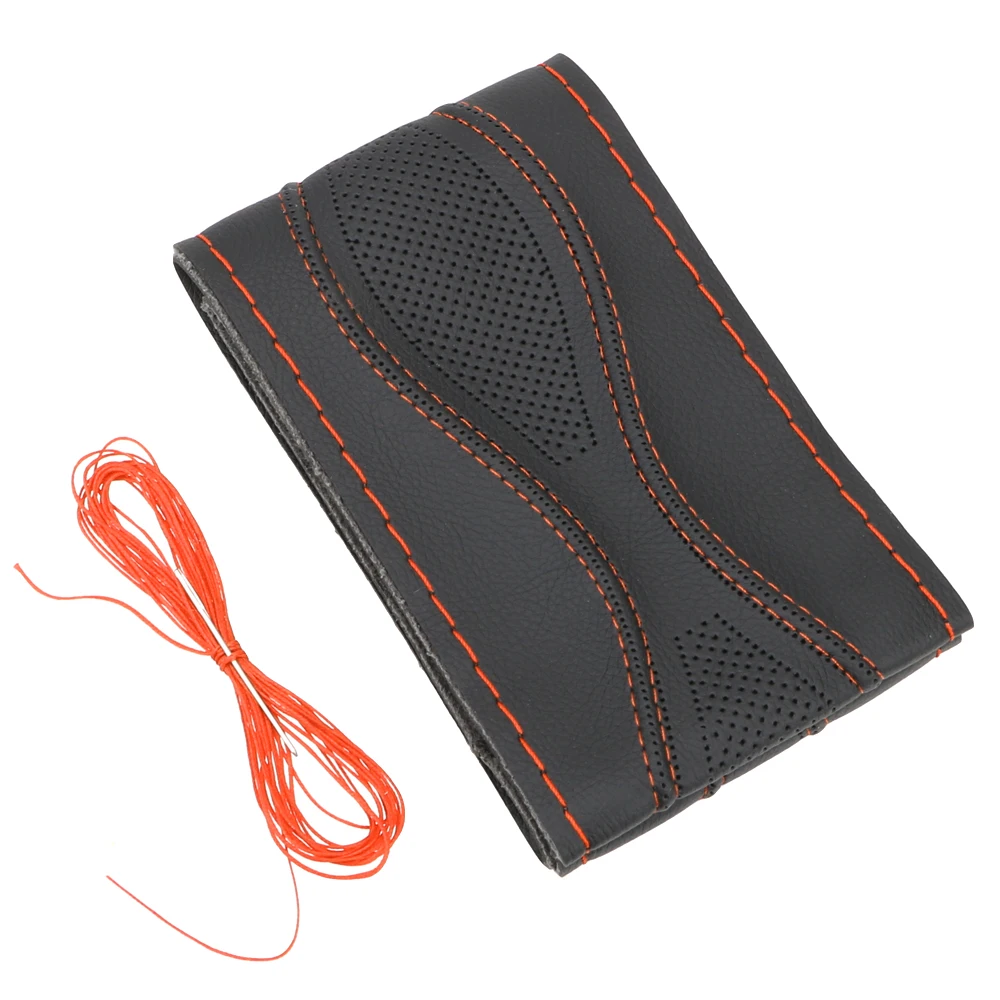 LEEPEE Breathable With Needle and Thread Soft Steering-Wheel Protector PU Leather Universal 38cm DIY Car Steering Wheel Covers