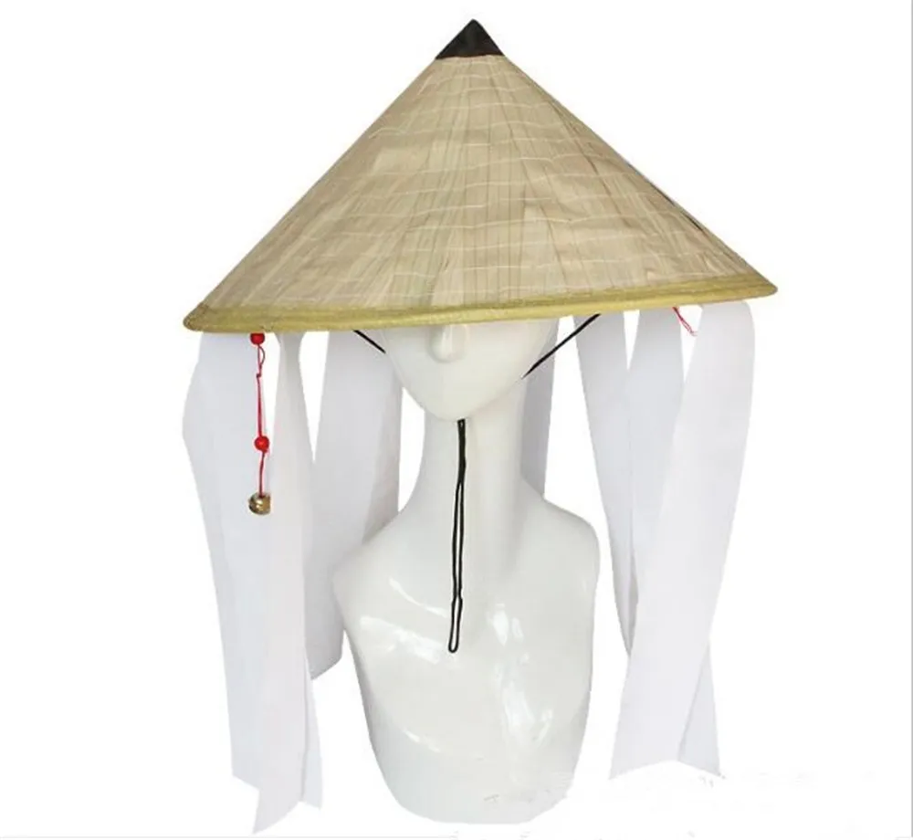 Героя аниме «Наруто Косплей-костюм Akatsuki Организация Chapeau RU Bambou брендовая шляпа соломенная Шапки конус бамбук шляпа от солнца носить колокольчиком A1044