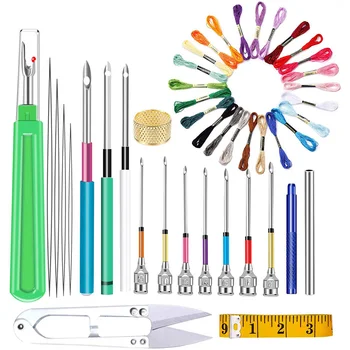 

LMDZ Practical Cotton Embroidery Punch Needle Threader Embroidery Floss Sewing Skeins Floss Kit Cross Stitching Sewing Tools