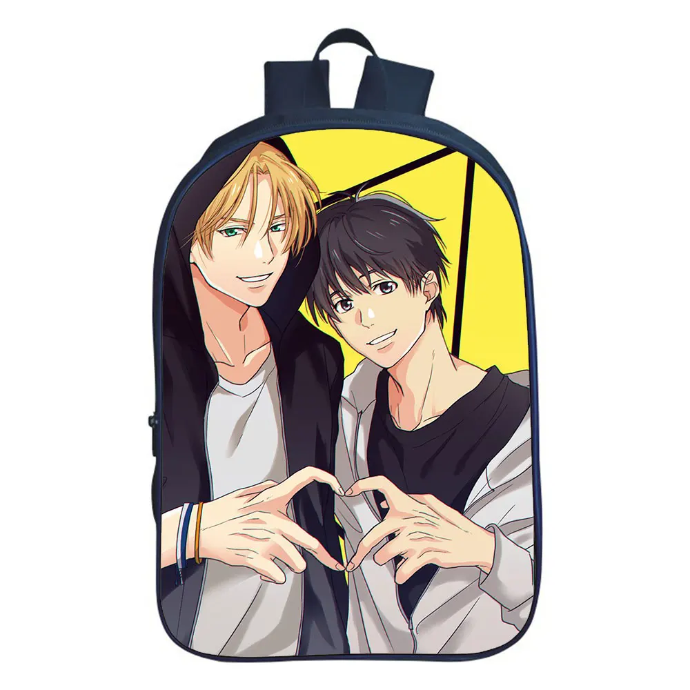 New Banana fish backpack boys girls bag Double-layer backpack teen schoolbag Unisex rucksack mochila. Support custom logo
