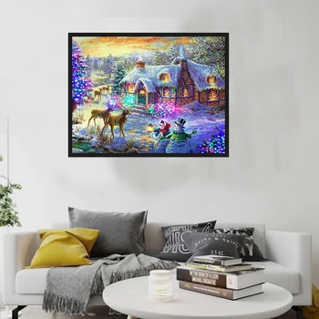 

5D DIY Full Drill Diamond Painting Christmas Cross Stitch Rhinestone Diamond Embroidery Mosaic Painting Home Wall Decor
