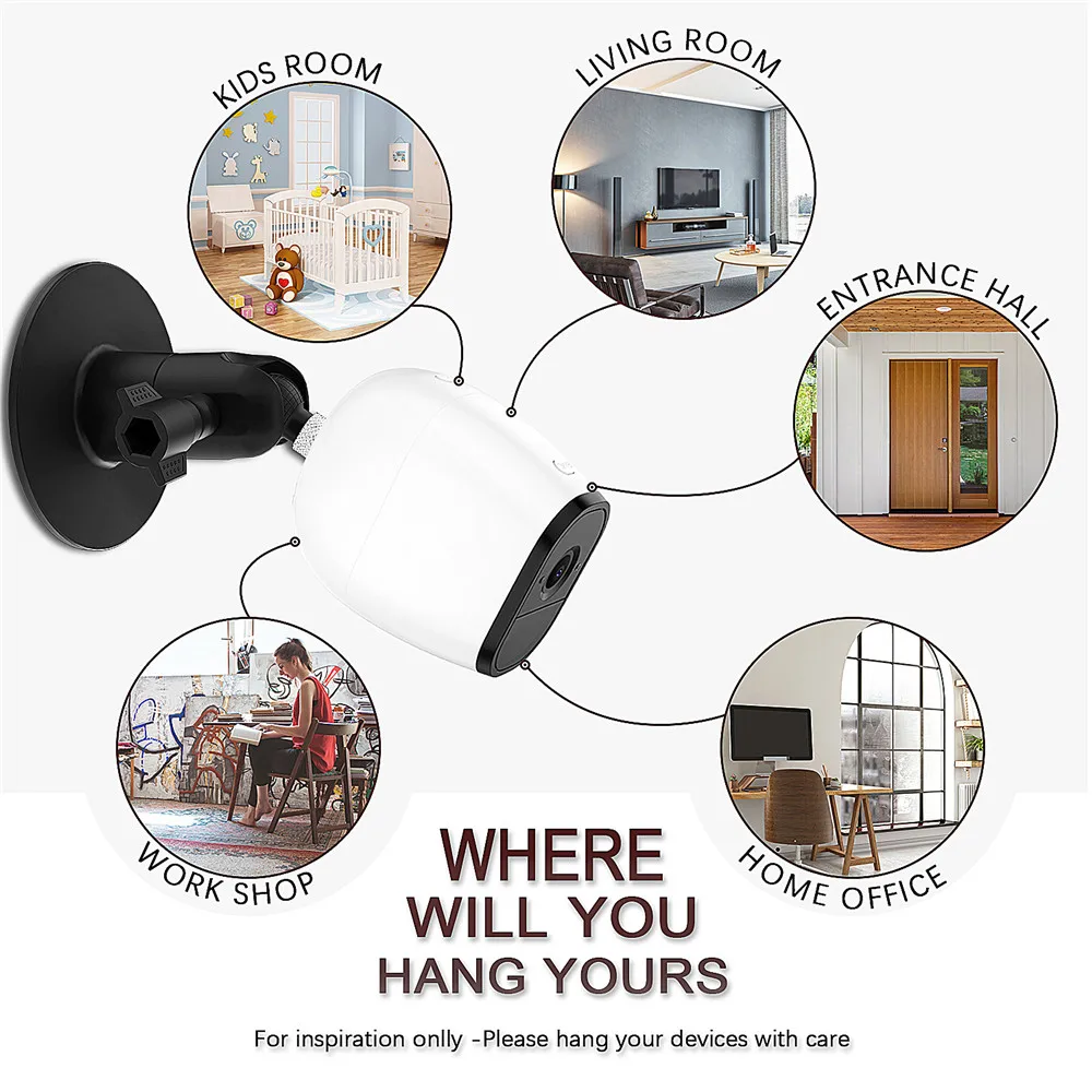 Suporte de Montagem na Parede para Arlo Graus de Segurança Suportes de Montagem Eufy e Câmera de 360 Ultra go hd Eufy 2c Giratória Pro - 2 3 - Image 6