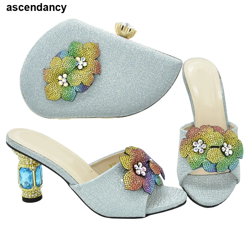 

Italian Design High Heels Shoes and Bag To Match Nigerian Shoes and Bag Set Ladies Party Shoes and Bag Wedding Party Pumps