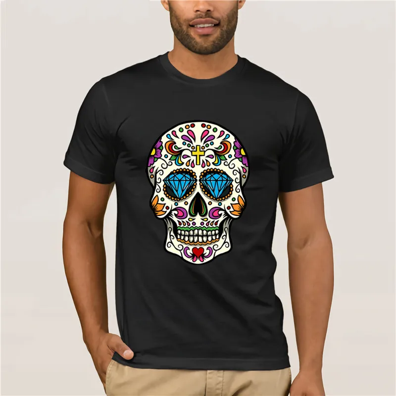New 2020 Summer Style Casual Wear Kanye summer dresses west for male Sugar mexican skull Print men fitness slim t-shirt | Мужская одежда