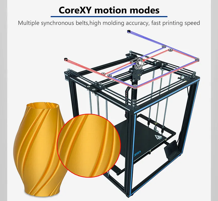 TRONXY 3d принтер X5SA PRO принтер для печати из АБС-пластика ТПУ PLA Модернизированный 24V Мощность-off поиска печать Titan нити один щелчок вверх и вниз