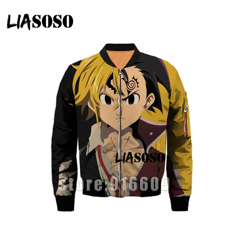 Зимняя куртка с 3D принтом Nanatsu No Taizai The Seven Deadly Sins, ветровка, пальто, толстовки, аниме, Толстовка Harajuku - Цвет: 18