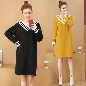 

Sweater Women 2020 New Loose Mid-length Hedging Solid Color V-neck Ropa De Mujer Korean Version 5XL Commuter Crop Top Women J055