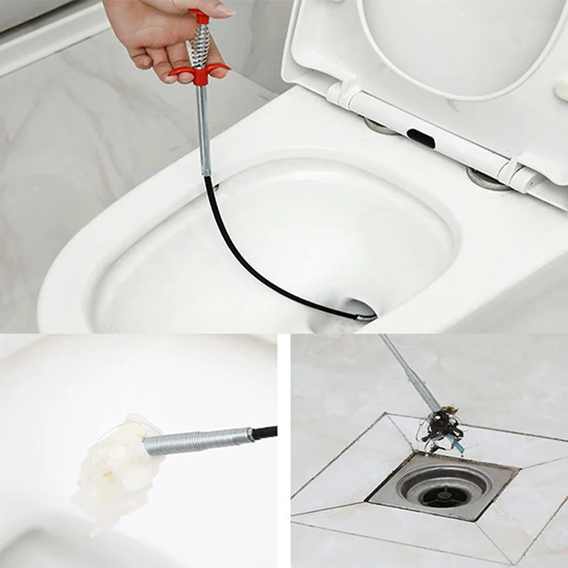 Drain Clog Water Sink Cleaner Snake Unblocker Kitchen Bath Rod Hair Remover