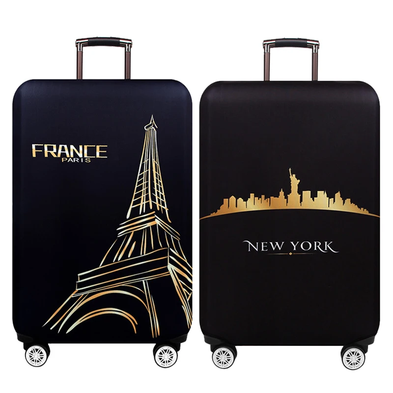 Плотный чехол для чемодана Нью Йорка и Парижа, 18 32 дюйма, чехлы для чемоданов на колесиках, Эластичный Защитный чехол 271|Принадлежности для путешествия|   | АлиЭкспресс
