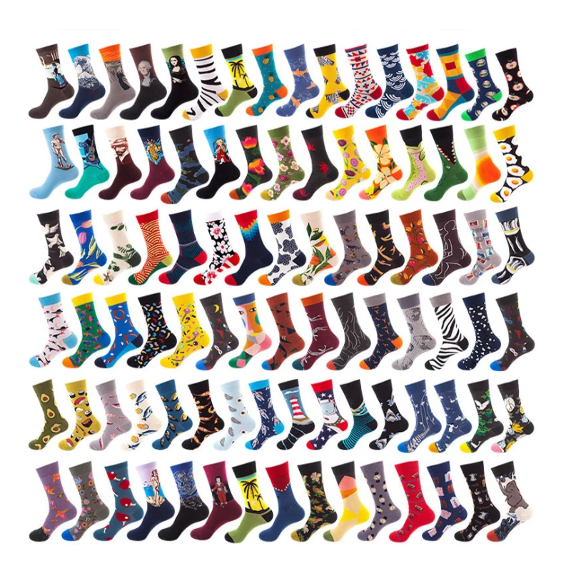 

Cotton Printing Exaggeration Man Women Cartoon Socks Knee-High Warm Stitching Casual Fashion skateboard Crew Socks
