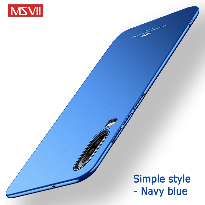 P30 Pro Чехол MSVII тонкий матовый чехол для huawei P30 Lite Pro Чехол P 30 Plus Жесткий PC чехол для huawei P20 Lite P 20 Pro Чехол для телефона - Цвет: Simple Blue