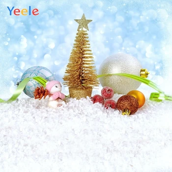 

Yeele Winter Snow Christmas Tree Ball Bokeh Backdrop Newborn Baby Party Photography Background Photocall Vinyl For Photo Studio