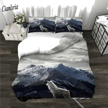 

Cianlsria Wolf Printing 3 PCE Bedding Sets 2020 3D Printed Quilt Cover and Pillowcase No Sheets Bedding Set