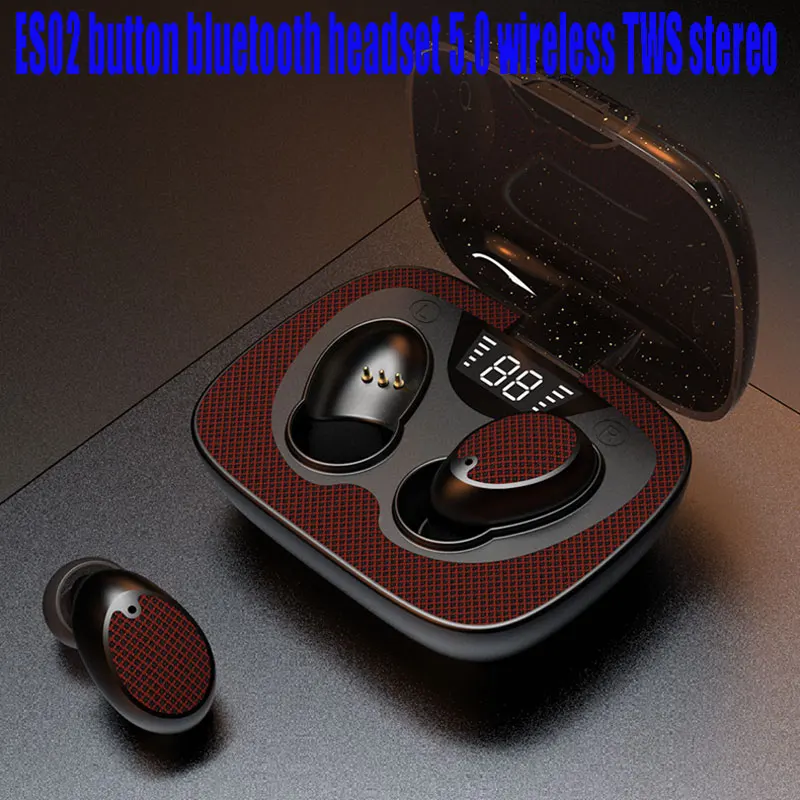 Новая ES02 кнопочная bluetooth гарнитура 5 0 Беспроводная TWS Стерео шумоподавление