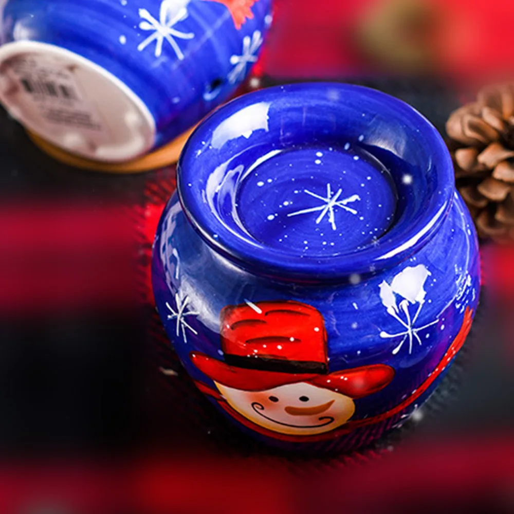 

Candlestick Vase Crafts Candle Holder Christmas Snowman Aroma BurnerGifts Home Decoration Decoration Blue Creative for Home