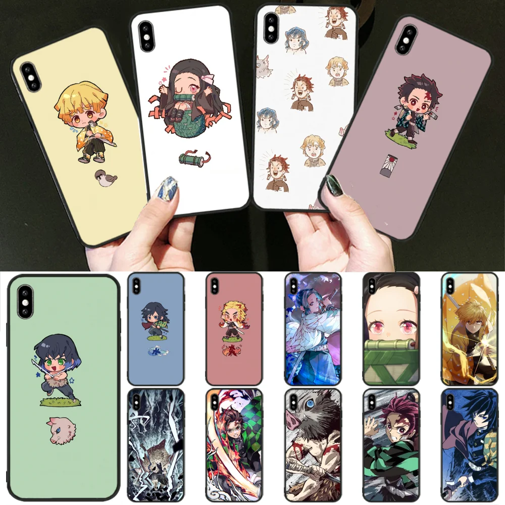 

ByLoving Demon Slayer Kimetsu No Yaiba Coque Shell Phone Case for iPhone 11 pro XS MAX 8 7 6 6S Plus X 5 5S SE XR cover