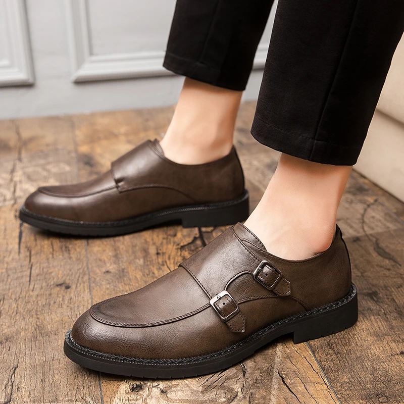 Misalwa/большие размеры 38-47; мужские классические деловые туфли в стиле ретро; Мужские модельные туфли-оксфорды из искусственной кожи; туфли с ремешком