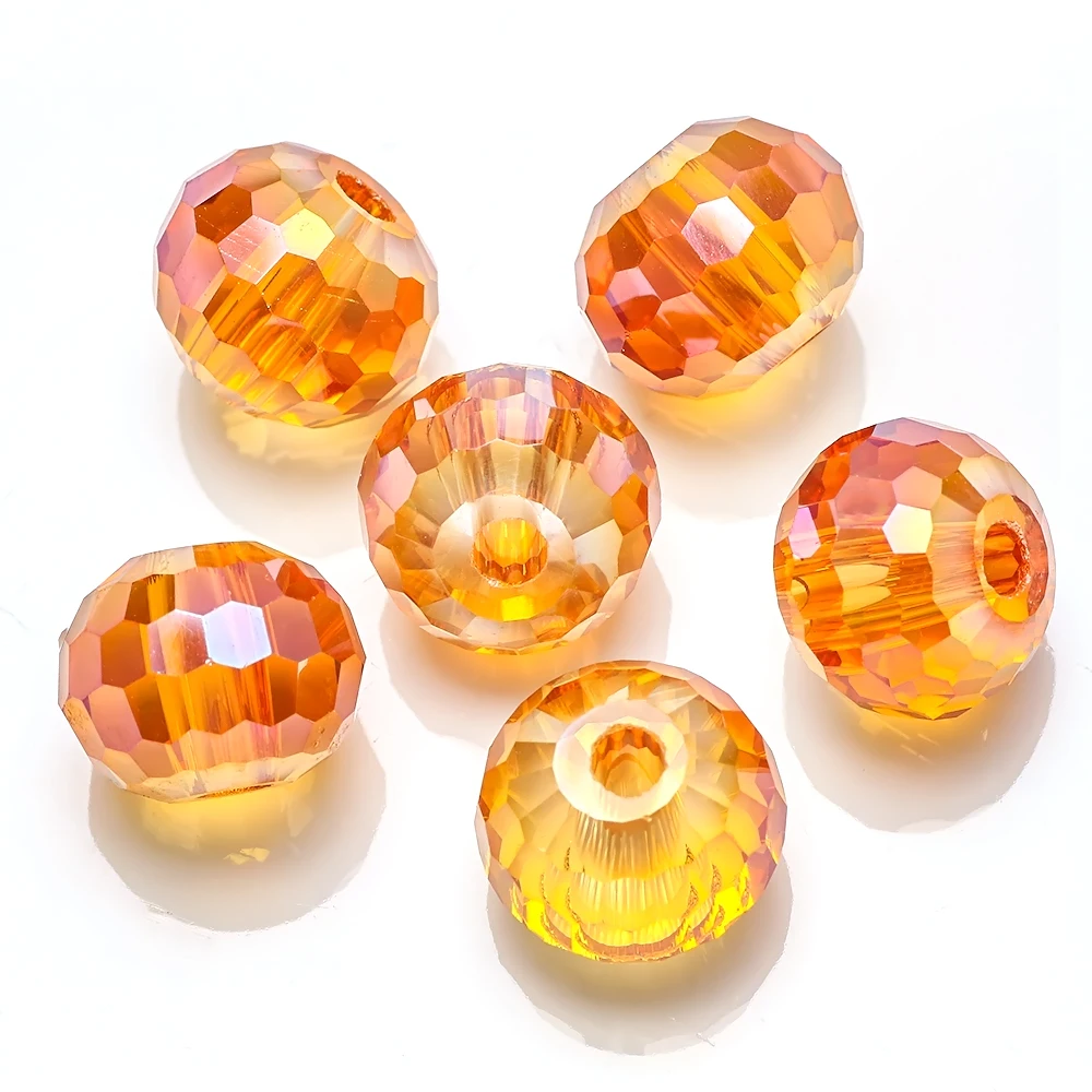 8-10mm Orange Mexican Opal Gemstone Round Loose Beads 14'' AAA 