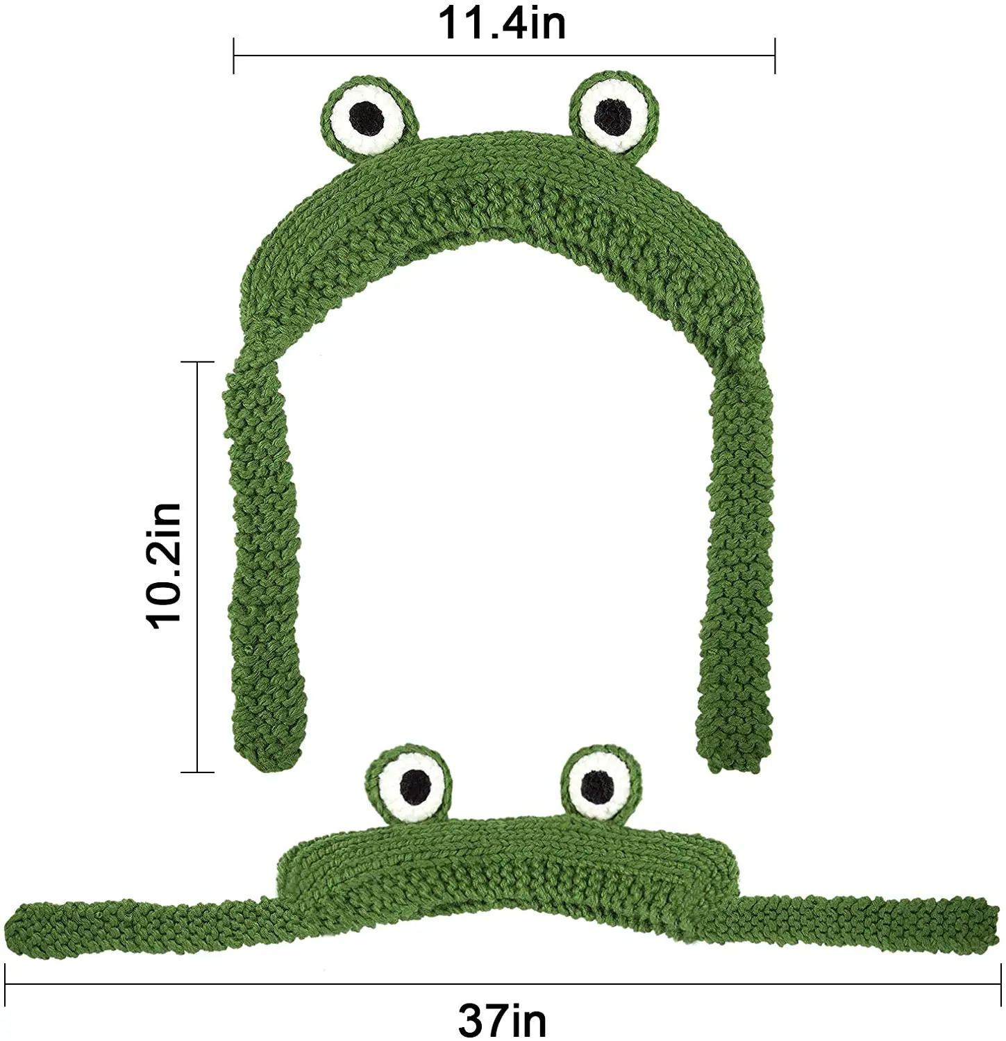 Green Frog Hat Crochet Knitted Hat Outdoors Autumn Big Eye Frog Knitted Winter Cute Ear Protective Beanie Hats Knitted Caps fleece lined beanie