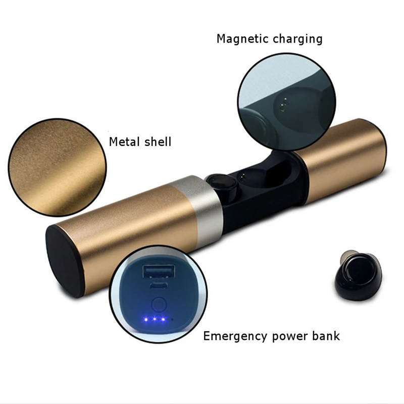 CLAITE S2 TWS беспроводные Bluetooth наушники мини Hi-Fi стерео музыкальные наушники водонепроницаемые спортивные наушники с портативной зарядной коробкой