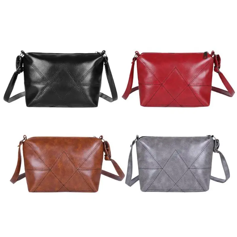 Женская новая модная однотонная сумка-мессенджер из искусственной кожи на плечо, женские сумки через плечо, простая сумка на плечо, сумки 190x170x70 мм