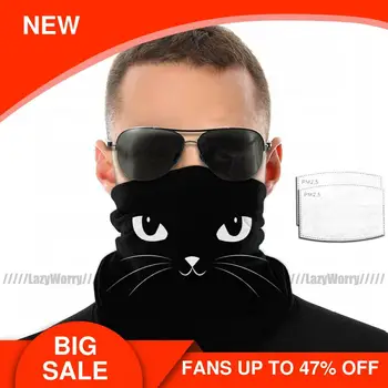 

Lol Mouth Face Mask Cute Black Cat Facial Mask Beautiful with 2 Filters Fashion for Adult Mask