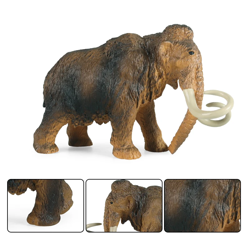 Oenux Original African Wild Big Mammoth Elephant Family Animal Model Action Figure Figurines Pvc High Quality Kids Toy Gift