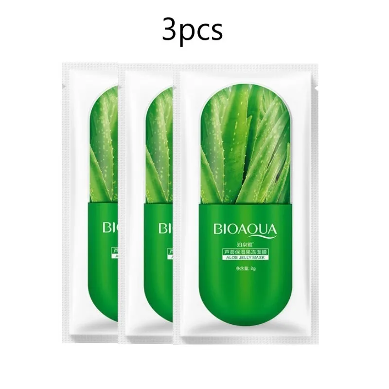Aloe 3pcs Маска для лица Глубокая увлажняющая маска для лица 1 шт. увлажняющий экстракт питательный крем против морщин антивозрастной отбеливающий уход за кожей - Цвет: Aloe 3pcs
