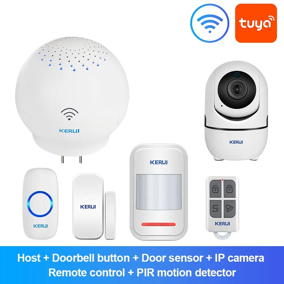 KERUI WIFI Doorbell Alarm Welcome Function Smart Wireless Doorbell 100M APP remote Control 52 chime Wireless Button Doorbell