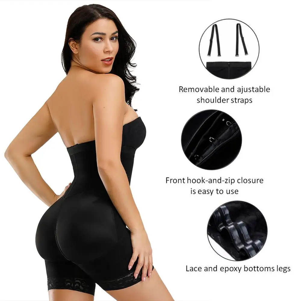  Corset Secret Women Body shaper Tummy Control Underwear Adjustable Straps Shapewear Crotch Zipper d
