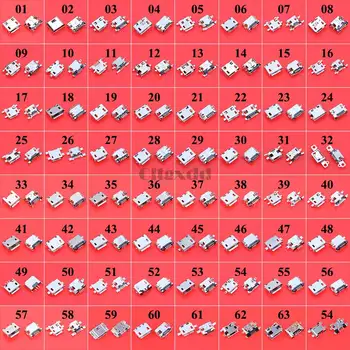 

64model 64PCS Mini Micro USB Jack Connector 5Pin 7Pin Female Socket Charging Port For Samsung Lenovo Xiaomi Redmi Tablet PC etc