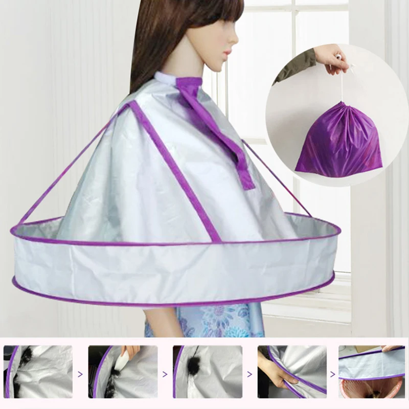 Adult Foldable Hair Cutting Cloak Umbrella Cape Salon Barber for Salon