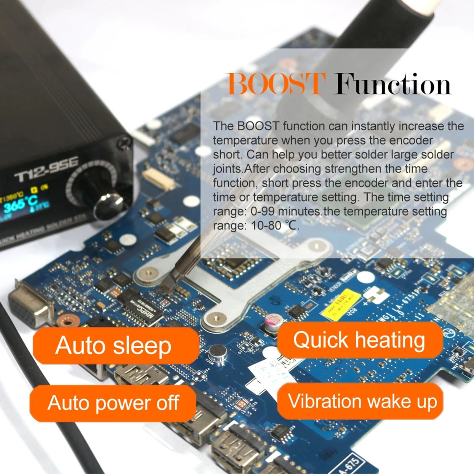 US $54.13 T12956 Digital Display Soldering Station SC OLED 13 Inch V21S Controller Metal Handle And T12 Soldering Iron Tips
