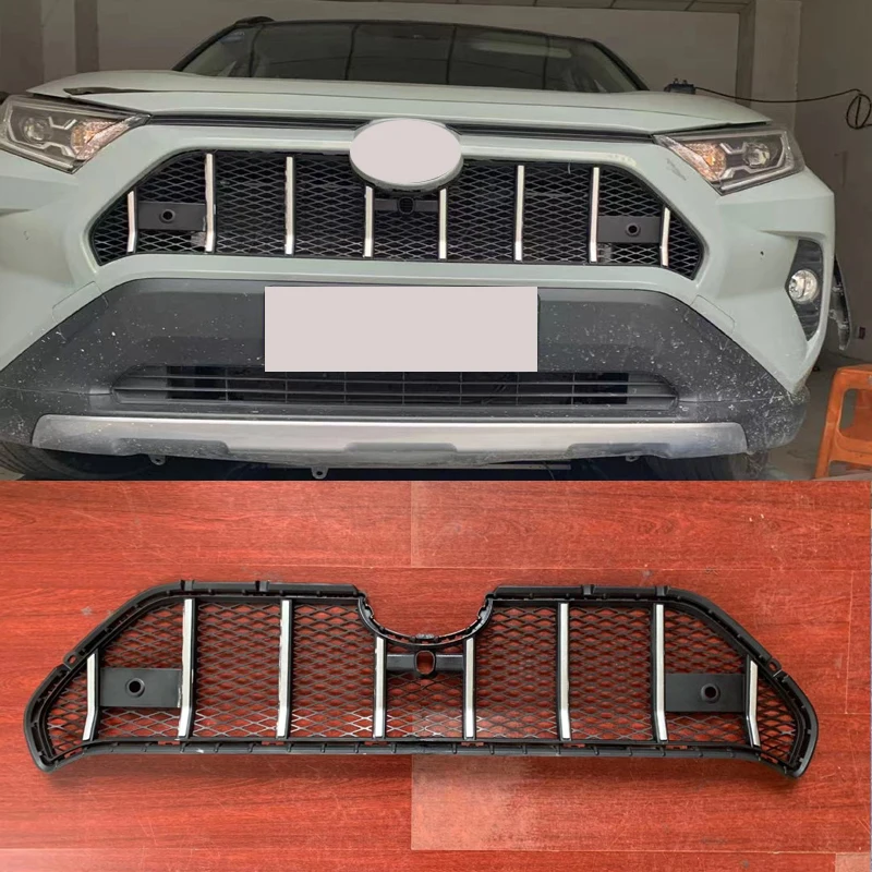토요타 RAV4 2019 2020 2021 5 번째 중국 오픈 개조 마사 블랙 나이트 메쉬 그릴, 프론트 센터 그릴 장식 액세서리