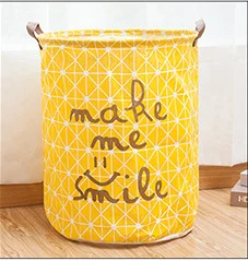 1pc Laundry Basket Folding Round Storage Fabric Bag Large Clothes Toy Holder Handle Bucket Organizer Large Capacity - Цвет: L-2