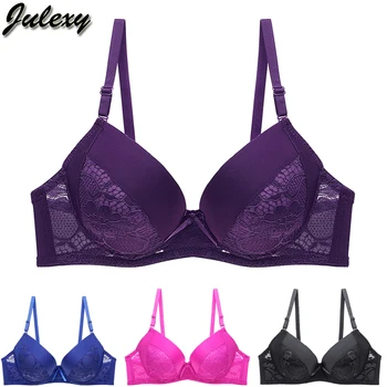 

Julexy Solid B C D lace sexy women bra push up solid Big size underwear for lady bralette plus size 75 80 85 90 95